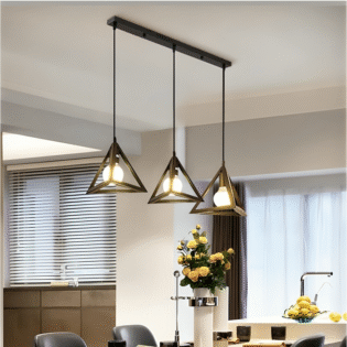 Brand ‎LEDSone Product Dimensions ‎40 x 30 x 19 cm; 1.57 kg Item model number ‎pendant light Manufacturer ‎LEDSONE Part Number ‎WCTCB-M3PK Number of Items ‎1 Style ‎Vintage Retro Style Collection ‎pendant lamp Colour ‎Triangle Black Shape ‎Triangular pendant with 3 heads Material ‎Metal + PVC cable Finish Types ‎Painted Number of Lights ‎3 Included Components ‎3 x E27 socket with PVC cable, 1 x ceiling rose and mounting hardware (bulb not included), 3 x lampshade Voltage ‎240 Volts (AC) Specific Uses ‎Office, home Special Features ‎Adjustable cable length before installation Shade Colour ‎Warm white Shade Material ‎Metal Light Direction ‎Downlight Plug Format ‎E27 Power and Plug Description: ‎AC Switch Style ‎Touch Switch Installation Type ‎Ceiling Mount Cable Strand Diameter ‎95 Centimetres Batteries Included? ‎No Batteries Required? ‎No Certification ‎CE, RoHS Type of Bulb ‎All E27 Base Bulbs Luminous Flux ‎800 lumen Wattage ‎6E+1 Item Weight ‎1.57 Kilograms
